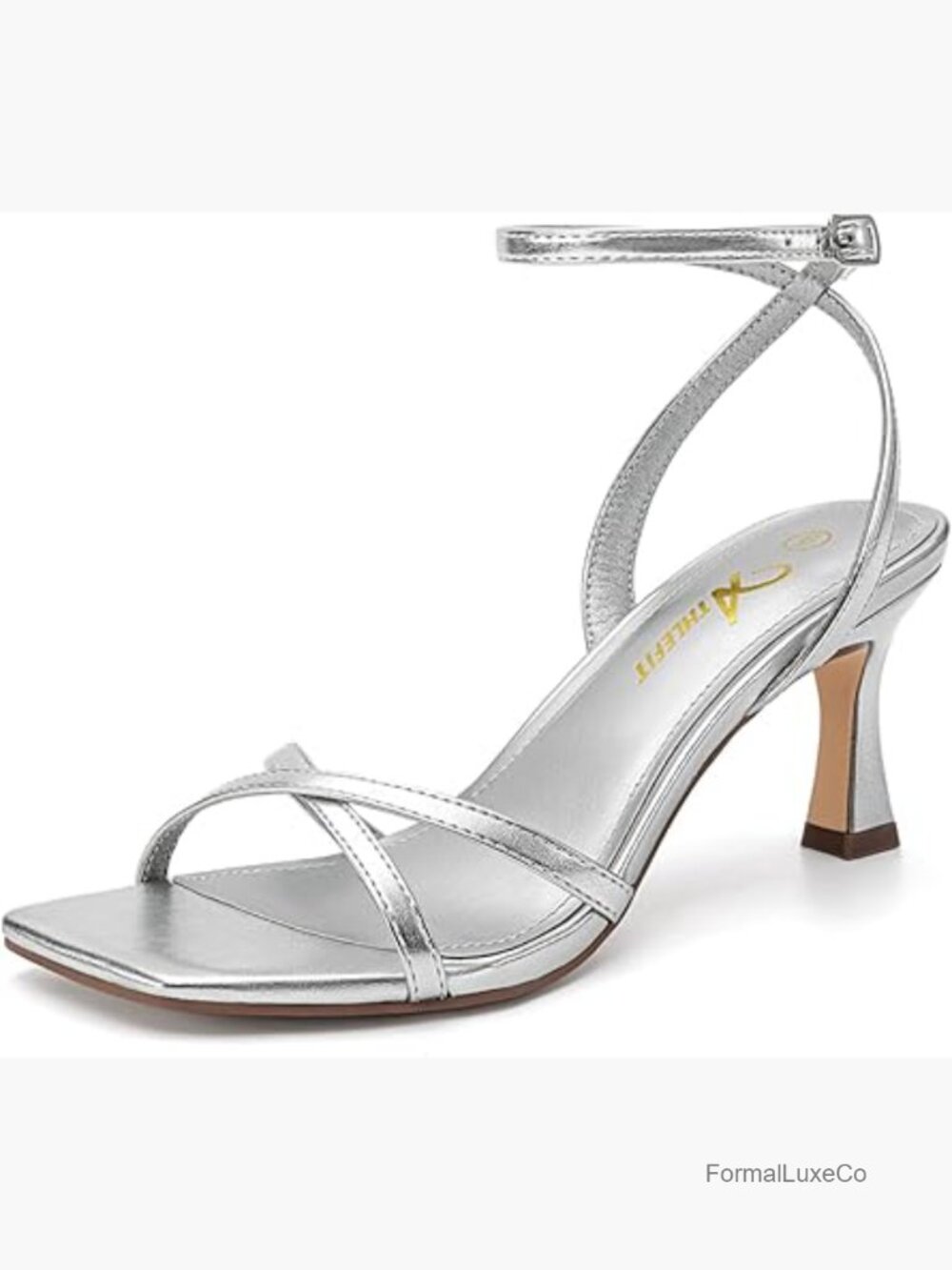 Kitten Heels Square Open Toe Strappy Sandals Ankle Strap Dress Heels Prom Party